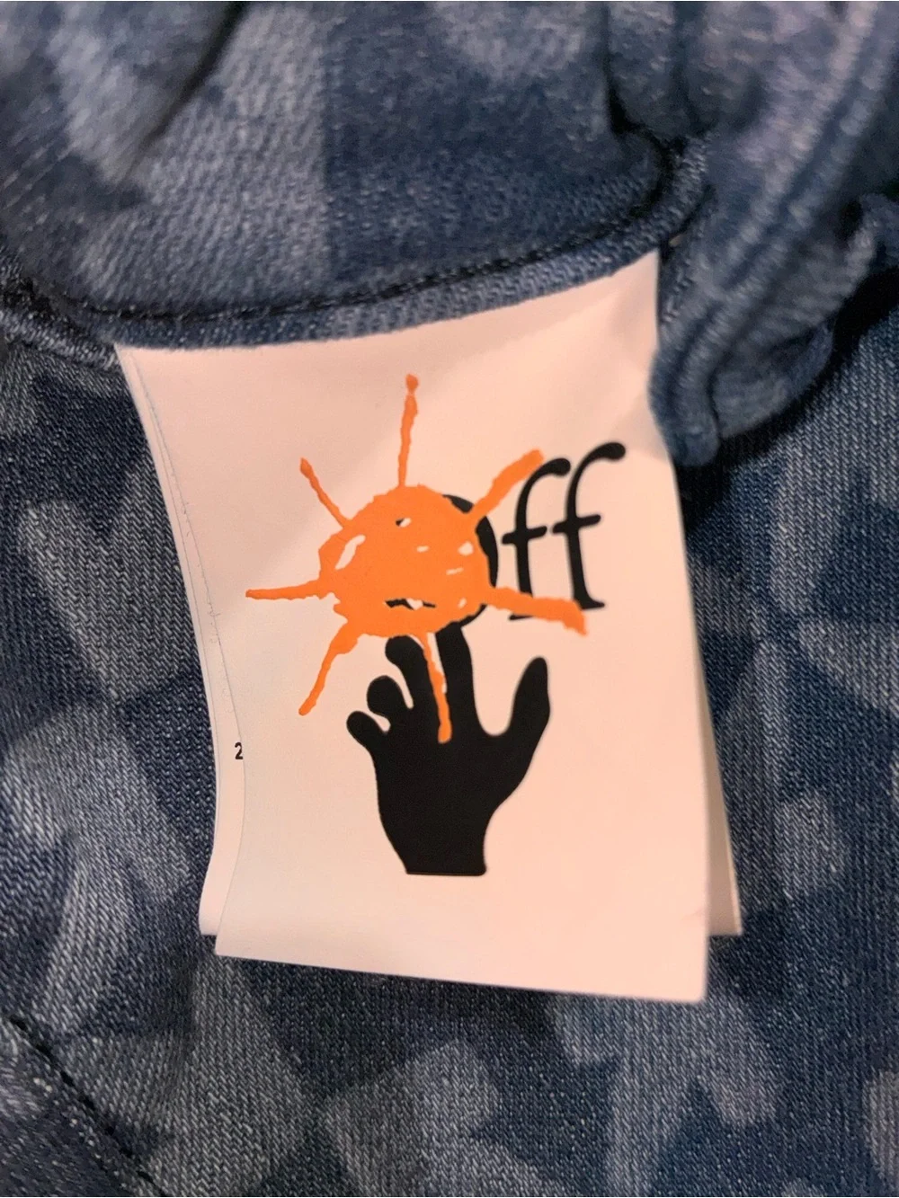 Off-White Light Blue Logo Print Kids Jeans Virgil Abloh